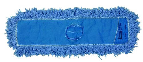 Image of Rubbermaid Commercial Products Twisted Loop-Dust Mop Head Replacement 25-Inch Blue Cotton Refill for Industrial Use Fits Standard Size Mop Frame (Pack of 12)