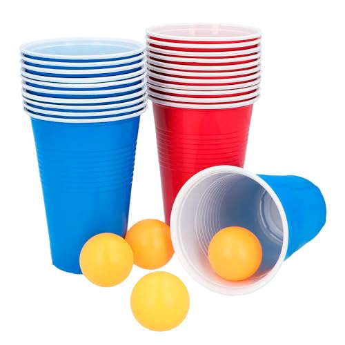 Boland - 30852 - Set Bierpong, 22 gobelets et 4 balles, Jeu de fête, Anniversaire, Jeu pour Faire...