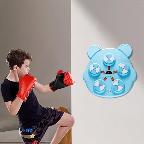 Image of Drumstone (𝐒𝐩𝐞𝐜𝐢𝐚𝐥 𝟏𝟓 𝐘𝐞𝐚𝐫𝐬 𝐖𝐚𝐫𝐫𝐚𝐧𝐭𝐲) Smart Home Boxing Machine with Music & Light Targets - Wall-Mounted Reflex Trainer for Kids & Adults, Sanda Boxing, Fitness & Fun Workouts,