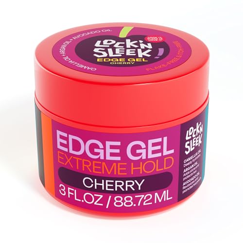 LOCK'N SLEEK Edge Gel, Extreme Hold Edge Control Braiding Gel, Flake Free, Tames Frizz, Itch Free...