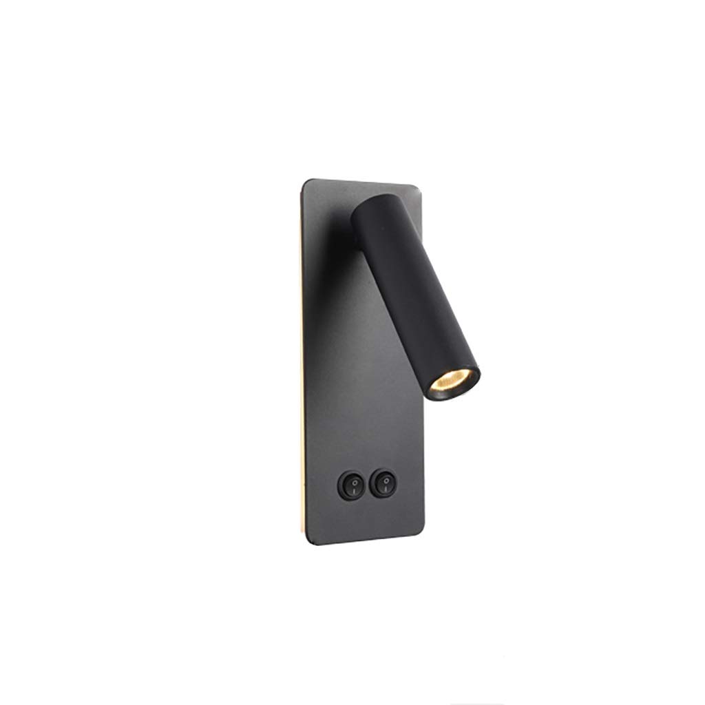 HynJGih Bedside lamp wall Bedroom Study Personality Hotel wall with Switch Small Spotlight Reading lamp(Schwarz)