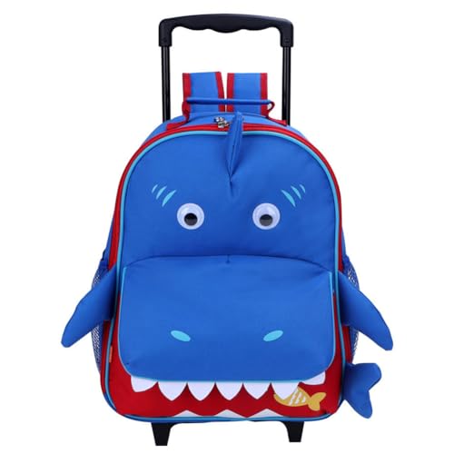 yodo Zoo 3-Way Kids Suitcase Luggage or Toddler Rolling Backpack with wheels, Medium Shark