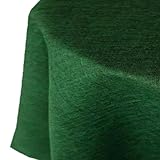 Tischdecke | Dunkelgrün - Oval - 160x220cm | Gartentischdecke | Outdoor-Decke | Lotus-Effekt | Leinen-Optik | Schmutzabweisend
