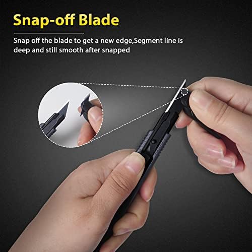 MANUFORE 100PCS 9mm Snap-Off Replacement Blades 30 Degree SK5 Black Blades for 9mm Universal Art Knife for Wallpaper, Paper, Eyebrow Pencil, Crafts