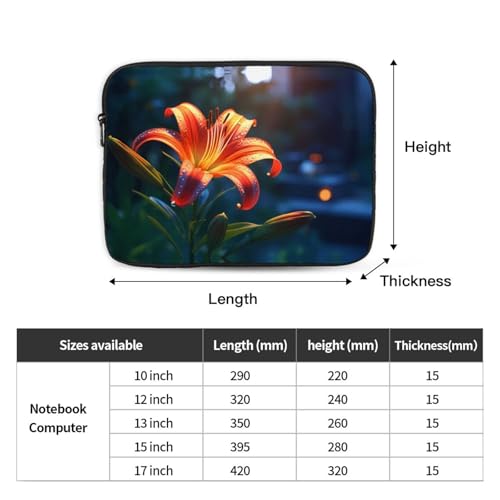 Orange Lily Laptop Sleeve Case 13 Inch Suitable for Notebook Computer Tablet Traveling Carrying Simple Case4
