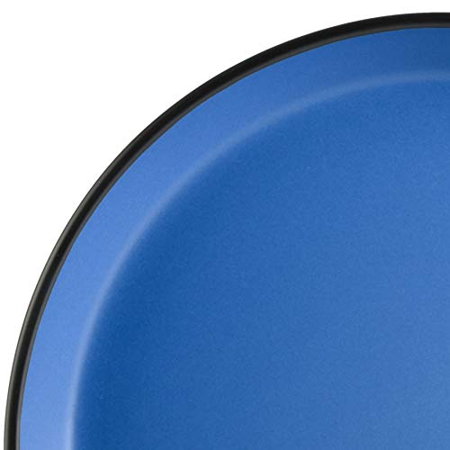 Image of Gibson Home Sofia Coupe Stoneware Dinnerware Set, Service for 4 (12pcs), Matte Blue