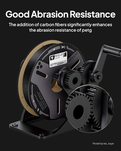 Image of ELEGOO Carbon Fiber PETG Filament 1.75 mm Gray 0.5KG, High Strength & Rigidity PETG-CF 3D Printing Filament, Abrasion Resistance for Functional Parts, 500g Spool Fits for Most FDM 3D Printers