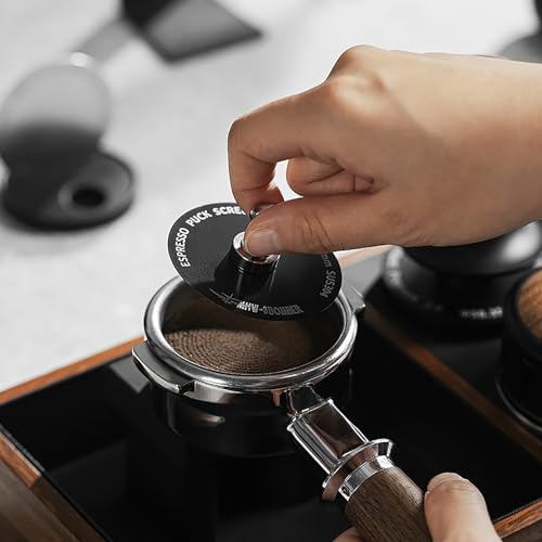 Image of MHW-3BOMBER Espresso Puck Screen Holder - Silicone Puck Screen Stand - Compatible with 58mm 53mm 51mm Reusable Coffee Filters 3 Coffee Filters - Coffee Puck Screen Holder SP5537-OS