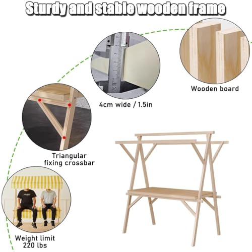 Stand de marché portable YVYKFZD en bois résistant pour simplifier vos ventes