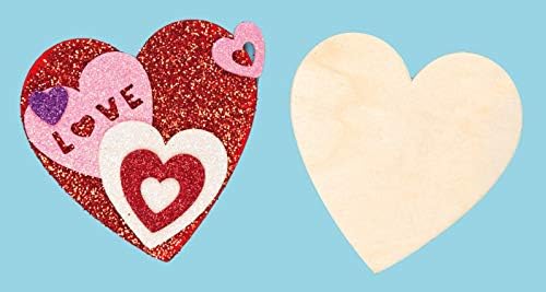 Baker Ross EF359 Wooden Heart Magnets (Pack of 10), Perfect for Children to Design and Decorate, Ideal for For Kids Arts and Crafts Projects, 8cm
