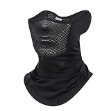 Scaldacollo Estivo Traspirante per Moto e Ciclismo, Fascia Collo Multifunzionale con Protezione UV, Passamontagna Leggero ed Elastico per Corsa, Trekking e Sport all'Aperto, Nero, Taglia Unica