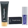 Nudge Color Corrector Purple Teeth Whitening Serum (30 ml) & Nano-Hydroxyapatite Fluoride-Free Toothpaste (4 oz, Watermelon) All Natural, Minimizes Irritation, Remineralizes & Whitens