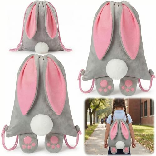 Sac lapin de Pâques Abbylike en velours pour éviter les chocolats perdus