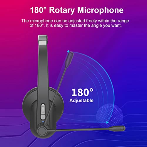 lifcasual Fone de ouvido sem fio de 2,4 GHz Fone de ouvido do call center Fone de ouvido com microfo