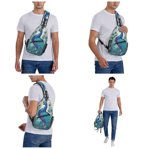 Bolso tipo sling unisex para pecho en poliéster negro miniatura 6