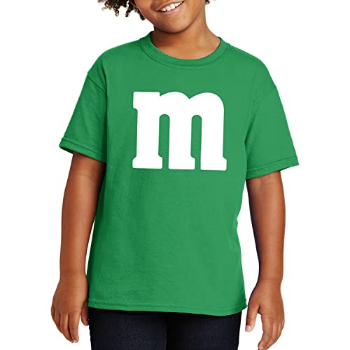 Veracco Letter M Halloween Costumes Youth T_Shirt Funny Halloween Team Group T-Shirt (Large, Irish Green)