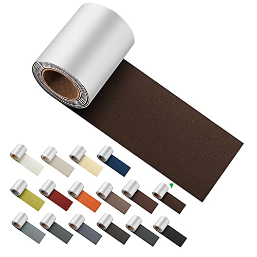 ILOFRI Self Adhesive Leather Repair Patch Tape 3x60 inch, Vinyl and Leather Repair Kit for Couches, Furniture, Car Seat, Boat Seat, Sofa, Vinyl Upholstery, Chair, Interior - Dark Brown #2