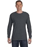 Hanes TAGLESS  Long-Sleeve T-Shirt,Charcoal Heather,XL