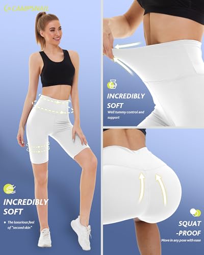 Image of CAMPSNAIL 4 Pack Biker Shorts for Women High Waist - 5 inch /8 inch Tummy Control Soft Athletic Yoga Workout Running Gym Shorts