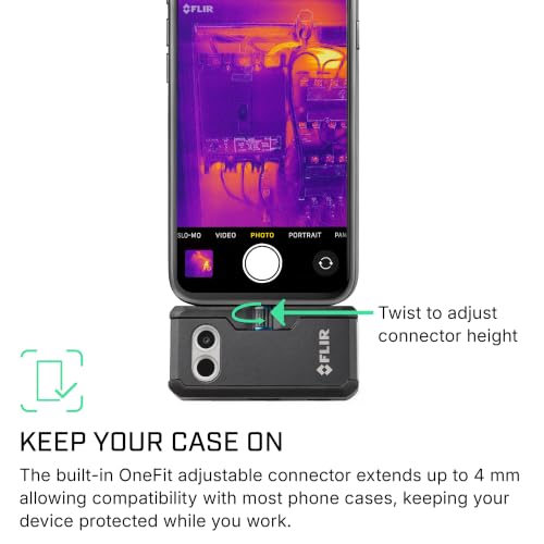 Image of Flir One Pro - Thermal Imaging Camera for Android Smartphones (USB-C), 480x360 Super Resolution (160x120 Native IR) | Samsung /Pixel USB-C, 160x120 native IR, MSX, VividIR, jobsite tough, case, USB cable