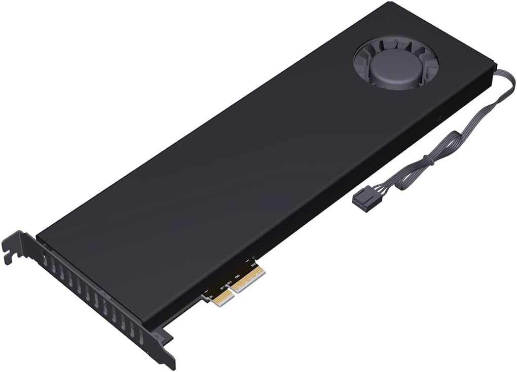 JMT ADT-R27 PCIe5.0 4.0 X4 to U.2/U.3/E1.S/E3.S Hard Drive Adapter Card 128Gbps/64Gbps with Enclosure Compatible with EDSFF Hard Disk Drive (R27B-BK3 PCIe4.0 for U.3)
