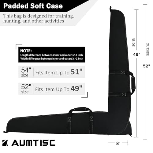 AUMTISC Gewehr-Weichkoffer Langer Einzelwaffenkoffer,Schusswaffen-Transportkoffer mit Schaumstoffpolsterung 131/138cm für Jagd im Freien Schießübungen