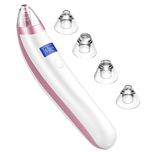 Aspirateur de Point Noirs Appareil de Soins de Visage Aspirateur USB Electrique Rechargeable Avec 4 Embouts Facilement Remplaçables Nettoyeur de Comedon Acné Sébum