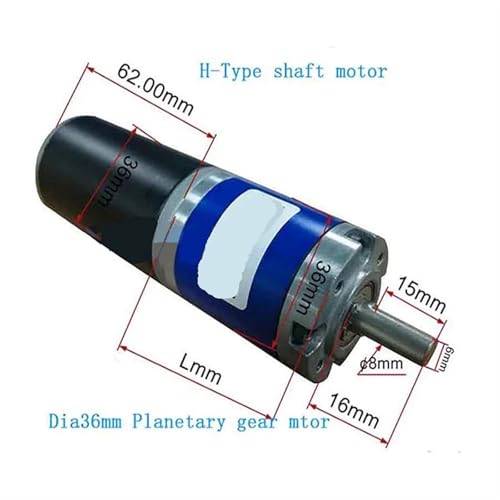 Moteur electrique tubulaire 12V 11RPM avec reducteur planetaire - 3