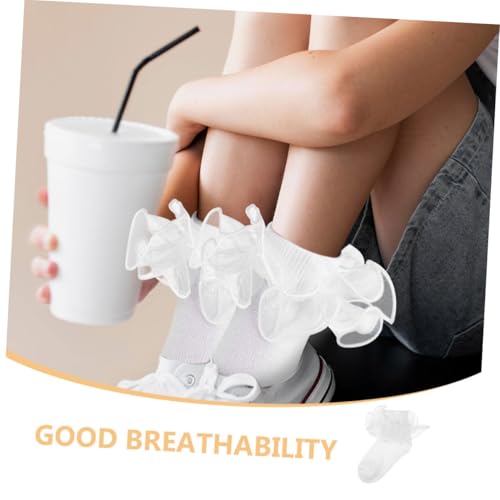 KESYOO Lace Socks Turn Cuff Socks Lace Girl Socks Frilly Dress Socks Little Girl Sock Socks with Bows Women2