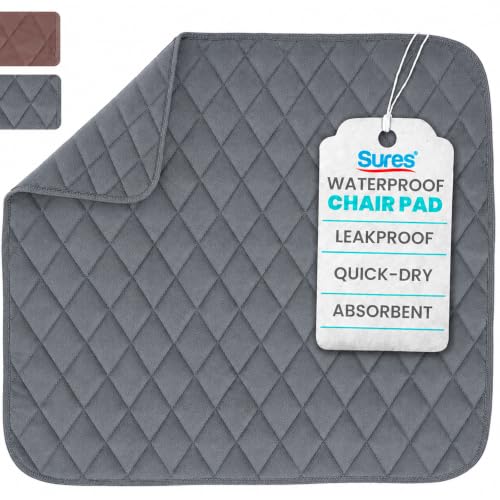 Best Incontinence Chair Pads Washable Reusable That Actually Stay in Place 18 Sures Waterproof Chair Pads for Incontinence (22' x 21') - Washable