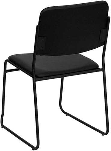 Miniatura 5 de Scranton & Co Silla apilable de piel sintética con base de trineo en negro
