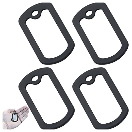 Lpitoy 4 Pièces Dog Tag Silicone Silencieux Militaire Dog Tags Silencieux pour Authentiques Militaires Id Tags Caoutchoucs pour Réduire Le Bruit Protéger L'étiquette