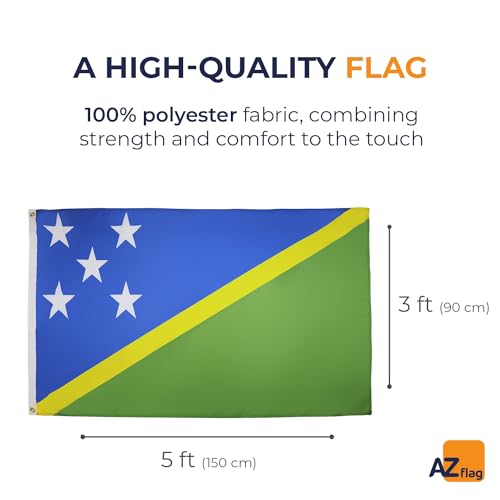 AZ FLAG, Solomon Flag, 3x5 Ft, 100D Polyester Solomon Islander Banner with Two Metal Grommets, Fade Resistant, Vivid Colors - Image 2