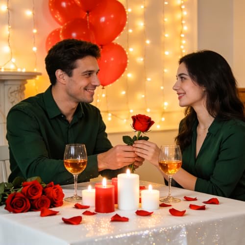 HongyiTime 1200 PCS Artificial Silk Rose Petals Decoration for Romantic Night, Wedding, Event, Party, Decoration, Color Red Rose Petals