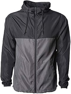 Global Blank Men’s Lightweight Windbreaker Winter Jacket Water Resistant Shell Black/Graphite