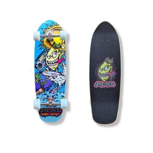 Surfskate Jaloke Lemon Surfer avec truck articulé et design jaune