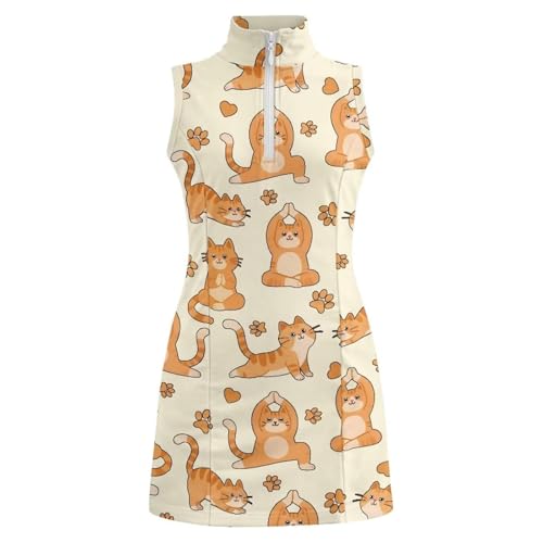 Robe en maille sans manches zippée pour filles 8-15 ans avec imprimé