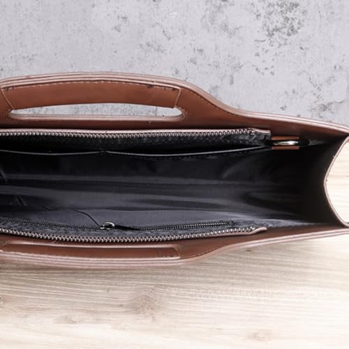 Vintage Pu Messenger Bag for Documents Briefcase for Business and School Stylish Storage Tote for Men and Women Retro Handbag for Travel and Everyday Use2