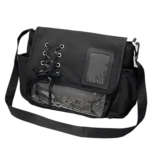 Ita bag messenger para mujer: expresa tu estilo kawaii con este bolso negro de ventana