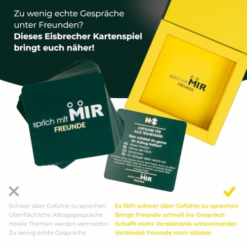 Spricht mit Mir - Gesprächskarten Freunde - 90 Karten Fragespiel Erwachsene | Deep Talk Karten & Tiefgründiges Kennenlernspiel & Eisbrecher… – Ansicht 3