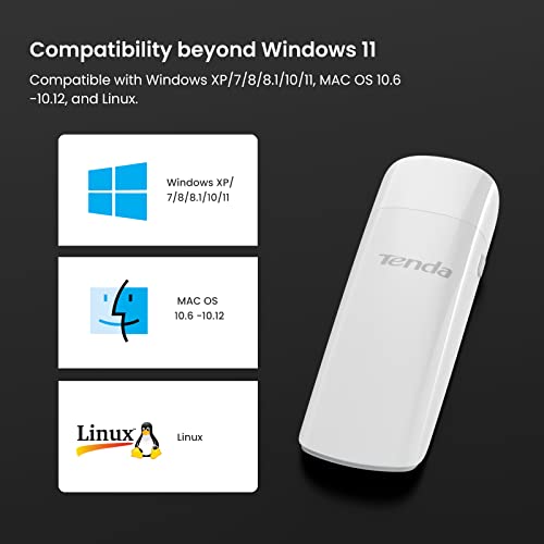 Tenda U12 Ac1300 Dual-Band Wireless Wi-Fi Usb 3.0 Adapter With Built-In High Gain Antenna For Pc, Works With Windows And Mac Os, White #TOP5