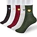 Corlap Women's Cute Cotton Crew Athletic Running Socks - Ankle High, Novelty Fun Heart Design 5-Pairs (Gift Box)
