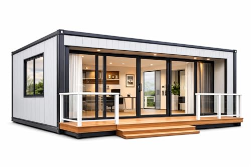 Expandable Modular Office Cabin, Portable Workspace with Steel Frame, 20ft