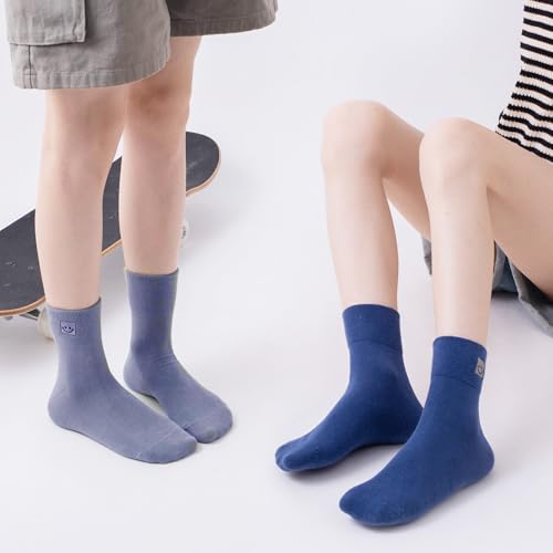 Image of HUGSWEET Cotton Soft Comfy Crew Ankle above Socks for Women Gift 5-10 Pairs | Colorful Casual Cute Funny Smiley Face Quarter Mini Crew Thin Socks, Elastic Lightweight Gifts for Women