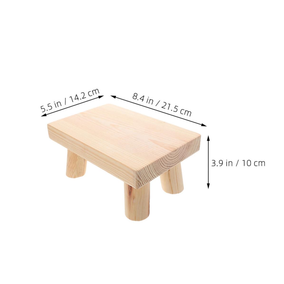 Toyvian 2 Piezas Taburete Pequeño de Madera, Corto y Móvil, Beige