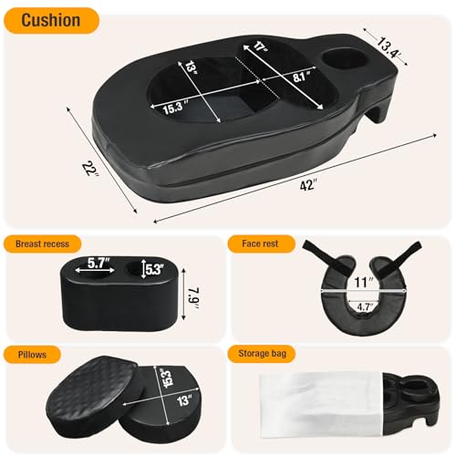 Smashier Pregnancy Massage Cushion & Headrest - Release Lower Back Pain, Prenatal Bolster for Full Body Relax, Maternity Massage Cushion After Breast Surgery, Storage Bag, Ideal for Home & Therapy Spa