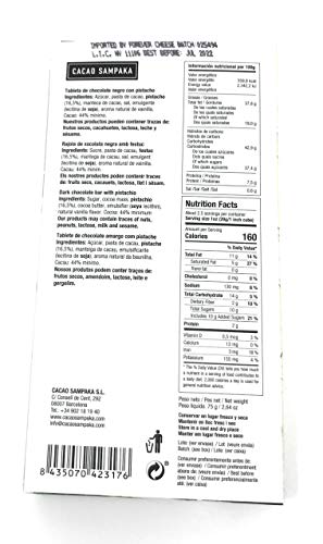 Cacao Sampaka Dark Chocolate Bar With Pistachios, 2.64 Oz #TOP4