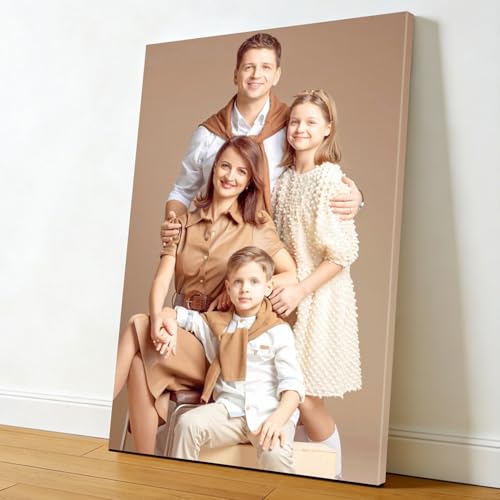 Fotos en lienzo personalizadas sin marco, 40 x 60 cm, póster personalizado con impresión fotográfica, retrato de mascotas, recuerdo de vacaciones, lienzo personalizado para regalos de familia, fiestas