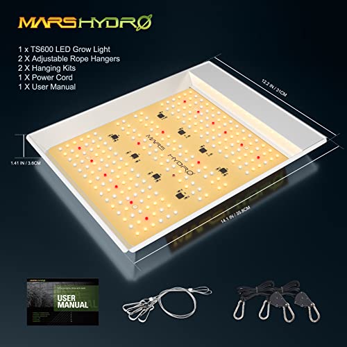 Mars Hydro Ts600 100Watt Led Grow Light 2X2Ft Coverage, New Diodes Layout Full Spectrum Grow Lamp For Hydroponic Indoor Seeding Veg And Bloom Greenhouse Growing Light Fixtures Four For 4X4' #TOP7