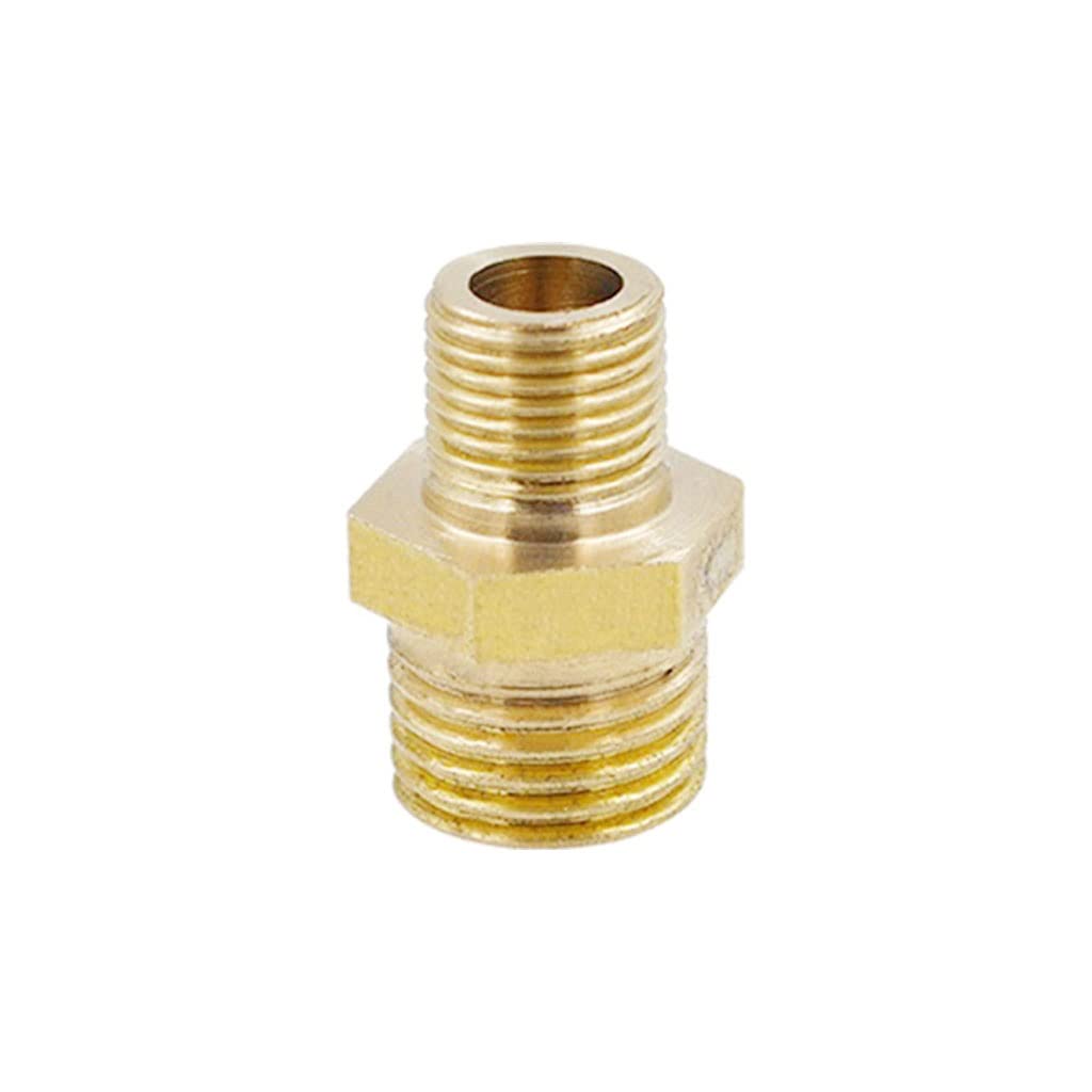 Brass Pipe Hex Nipple Fitting, 304 Stainless Steel BSP Male to Male Thread Quick Coupler Adapter - 1pc(DN6-DN8)